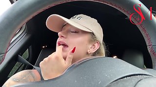 Car Park Whore Strangers Cum On Her Tits In Backseat After Dogging!