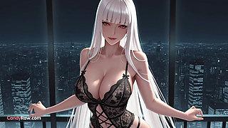 Blonde's Hair and Cum Float Wildly In Hot 3D Animation