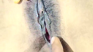 Putting finger in girl's pussy, took out water