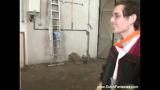 Dutch Blonde MILF Gets Big Ass Doggystyle and Blowjob