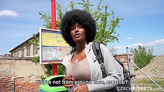 Czech Streets 152: Quickie with Cute Busty Black Girl