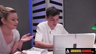 She just wanted to seduce her classmate showing him her tits but an accidental gangbang happened