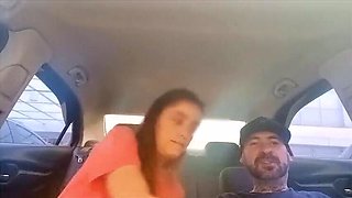 Teen Redhead App Driver Fucks Passenger, She Pisses Herself and Cums in the Car – POV Public Sex