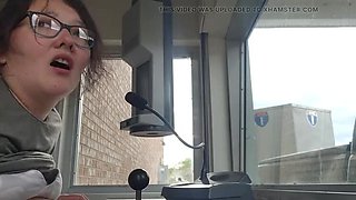 Asian teen Kimiko Fox rips boxers for rough lunch break fuck at work