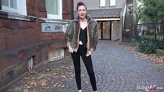Skinny Redhead MILF Scarlett Gets Street Fucked in German Casting