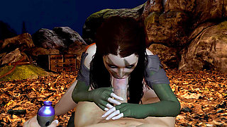 Werewolf Girl Is Riding Cock on Top - Skyrim Hentai Parody