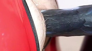 Latex Chastity Pegging - Ruby Onyx