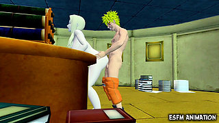 Naruto Pleasing Lady Hokage in her Office
