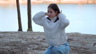 Risky Blowjob On The Beach With Skye Wood