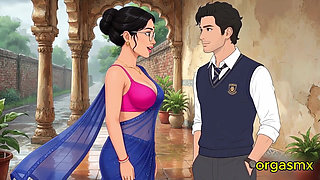 Desi Bhabi Mature College Lecturer Romantic Monsoon Rain Passion - New Video