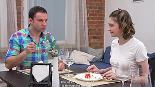 A couple enjoys passionate moments in a Funky Town setting