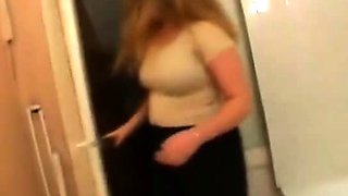 Young Girl plays in Bathroom