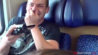 Mea Melone's Naughty Public Train Encounter with a Stranger: Blowjob, Doggystyle, & Cumshot