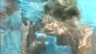 Underwater pool blowjob