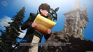 Playing an adult visual novel with lots of animation and big boobs