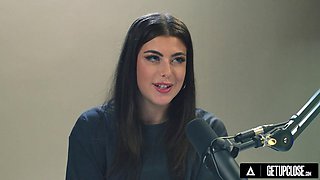Brunette Alice Miller Stripteases Before Fingering Her Pussy to Explosive Orgasms in Close-Up Solo