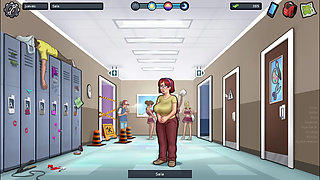 Stepmom takes advantage of grabbing my penis when we're alone - summertime saga