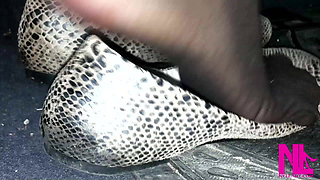 Dangling and Footplaying with Snaked Designed Flats in the Car