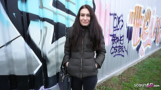 GERMAN SCOUT - Slim Czech Teen Stefani Jameson with Saggy Tits Pick Up for First Casting Fuck