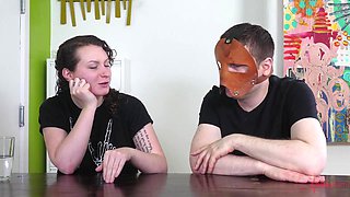 Sub teen gets fed hard cock in throatfuck session