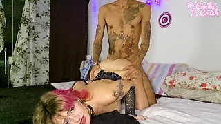 Pink Hair Petite Fucked Hard by a BBC