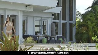 Tittyattack - big titted mexican fucked by the pool