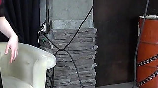 Hambler Dick and Balls Electric Shock. Mistress Ties up Masochist with Ropes and Sends Electric Current Through Dick and Balls
