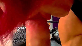 Sloppy POV Blowjob & Condom Fuck with Redhead MILF Elle Jay in Thigh High Pvc Boots 4K