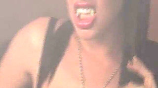 Lesbian Halloween Scene 1 Gorgeous Lesbian Vampire Brunettes in Latex Eating Each Other Out