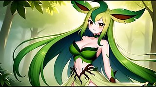 Thigh job, pokemon hentai, anime
