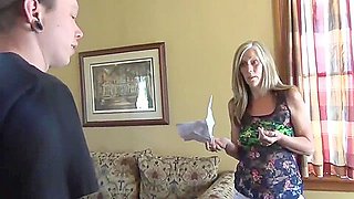 Step son loves her horny Step mother with big saggy tits while nobody home