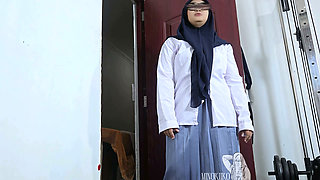 Caught While Jerking with Stepsister Panties End up with Asian Hijab Student Mouth Full of Cum - Minokiiko