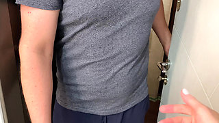 Friend's Stepmom Fucked Me for See on Her in the Bathroom - Russian Amateur with Dialogue
