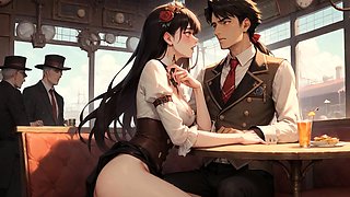 A sloppy hardcore maid takes a steampunk juices bath for