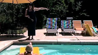 Monica Caught Naked in the Pool