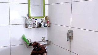 PART 1 - Beautiful Hijab Malaysia Taking a bath with Step Brother