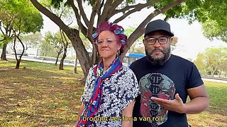 Redhead Granny with Glasses Gets Anal in Van - Rough Pickup Sex