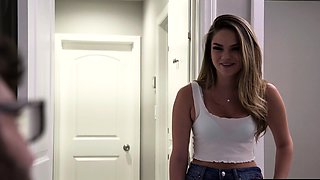 Shy teen stepsis has threesome with stud