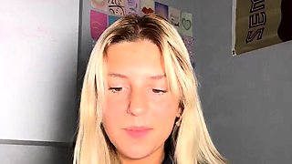 Blonde teen Sierras first erotic masturbation video