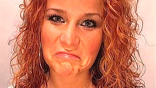 Redhead Slut Rams 30cm Dildo in Pussy