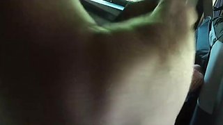 Tiny white girl getting fucked by a BBC in the ass... in a car