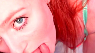 British Petite Redhead Pixie Bell Sucks and Fucks a Huge Cock
