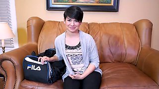 Shaved pussy, cum swallowing, bi-racial