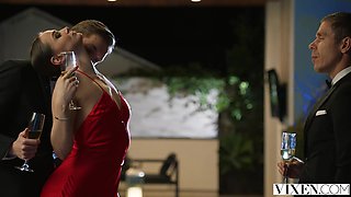 Sexy girl calls two guys with big dicks to pound her pussy and mouth and satify her craving lust