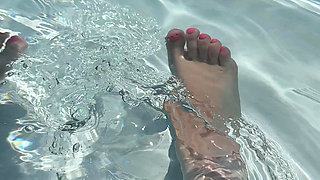 Solo Foot Play in Pool