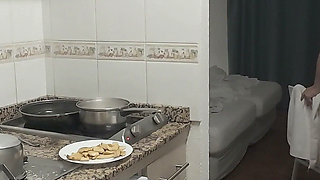 Step Daughter Cooks Dinner with Step Dad, Things Get Saucy and Start to Sizzle in the Kitchen