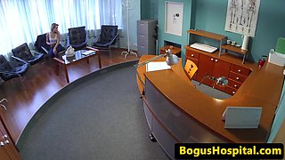 Blonde Amateur Strips Before Fucking Doctor In Waiting Room