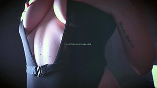 ASMR Blonde Milf's Erotic Play with Natural Big Tits