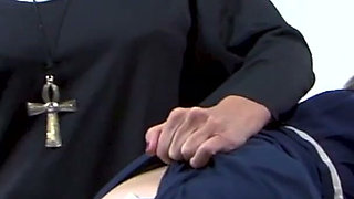Licked From Behind Over the Desk - Blonde Spreads While Her Girlfriend Kneels