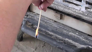 The maid - lighting the fire